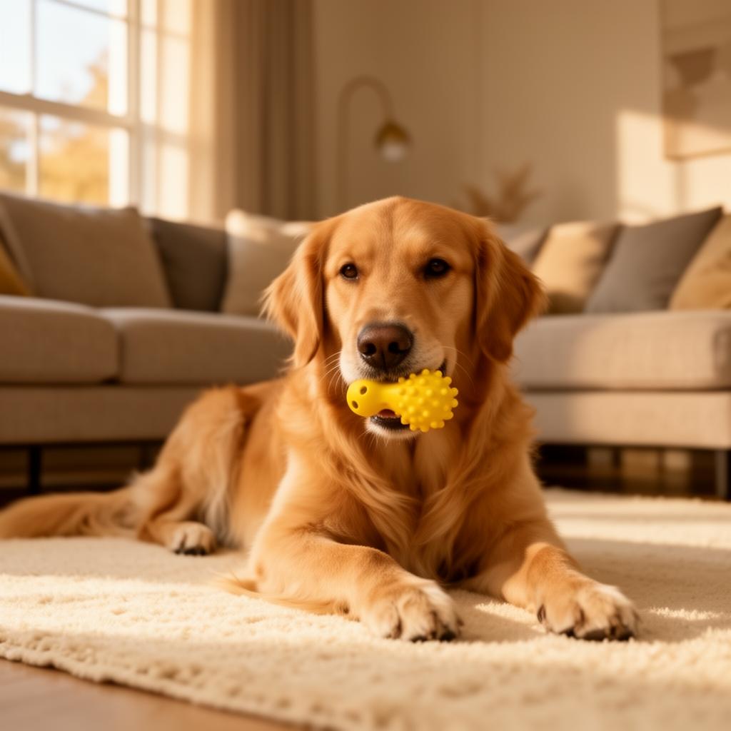 Golden Retriever with PASHOO toy